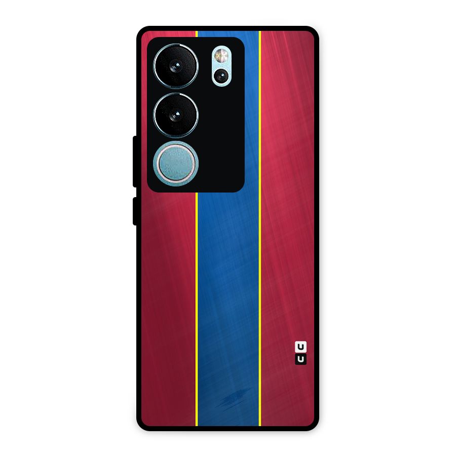 Premium Vertical Stripes Metal Back Case for Vivo V29 Pro