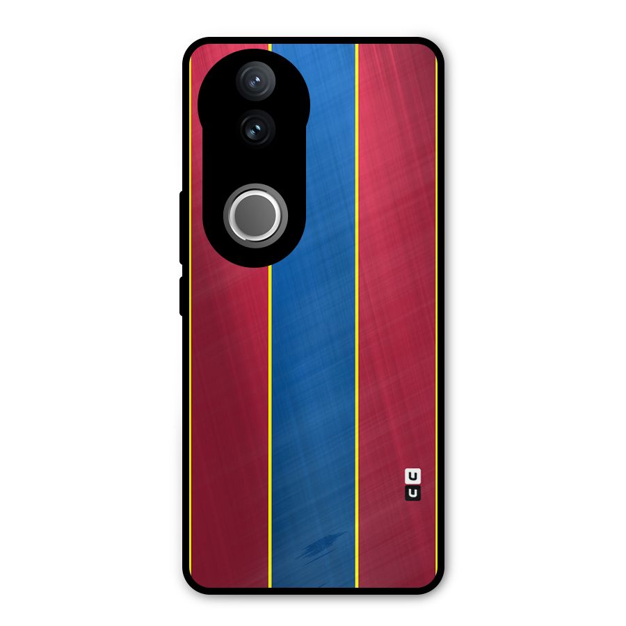Premium Vertical Stripes Metal Back Case for Vivo V50e