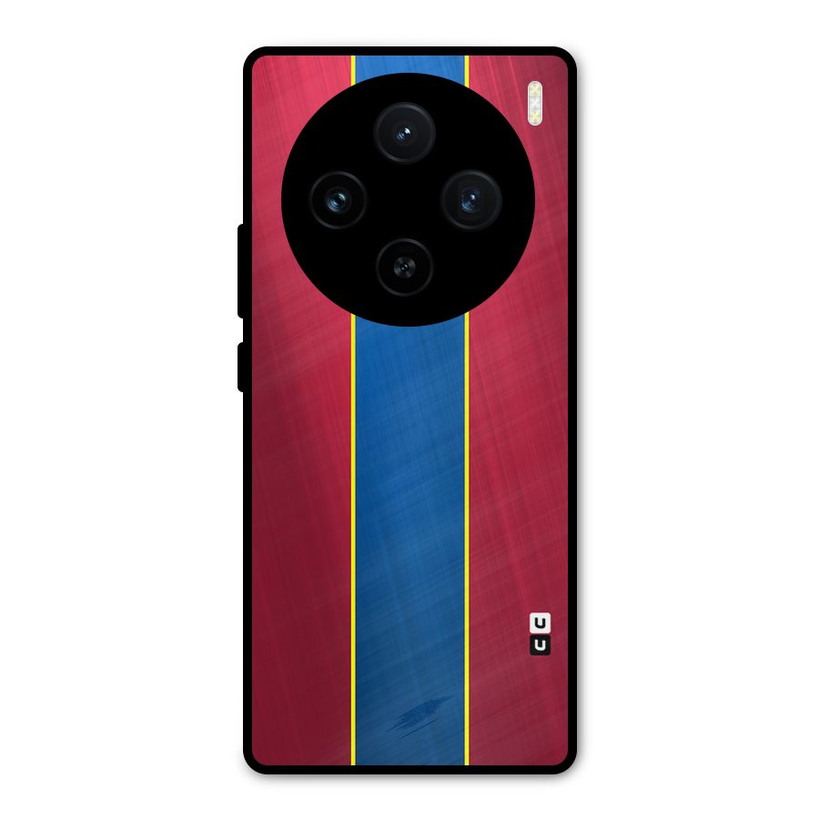 Premium Vertical Stripes Metal Back Case for Vivo X100