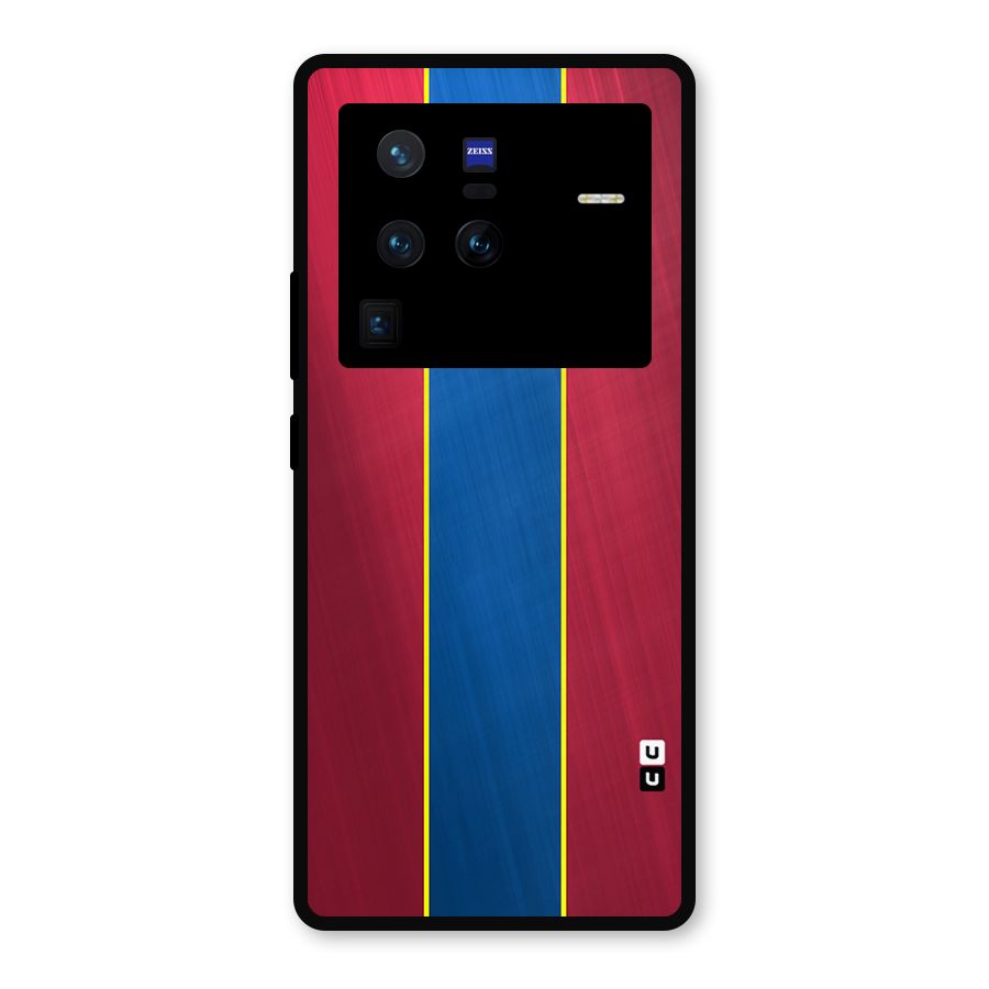 Premium Vertical Stripes Metal Back Case for Vivo X80 Pro