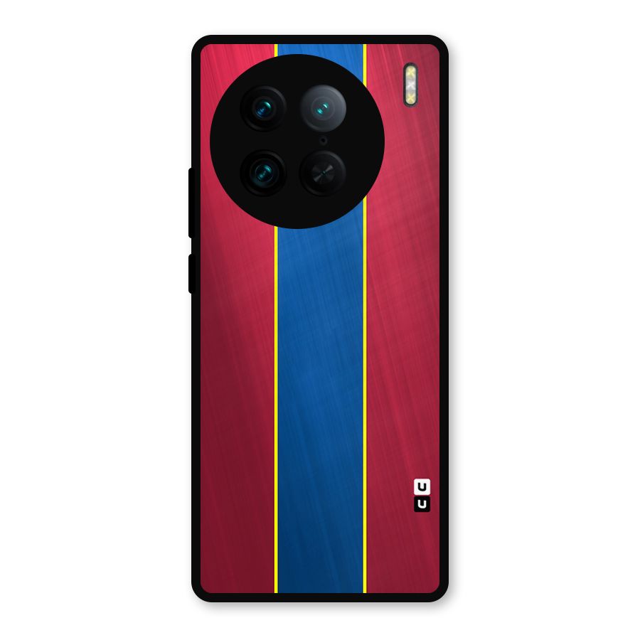 Premium Vertical Stripes Metal Back Case for Vivo X90 Pro