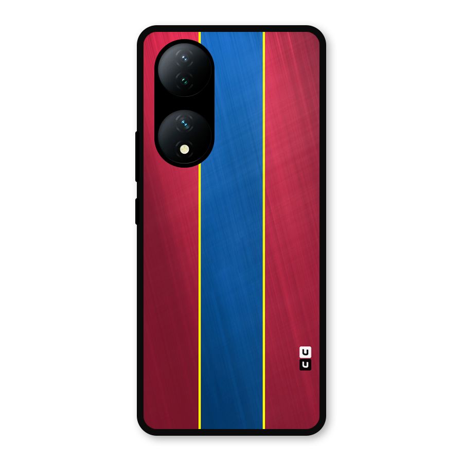 Premium Vertical Stripes Metal Back Case for Vivo Y100a