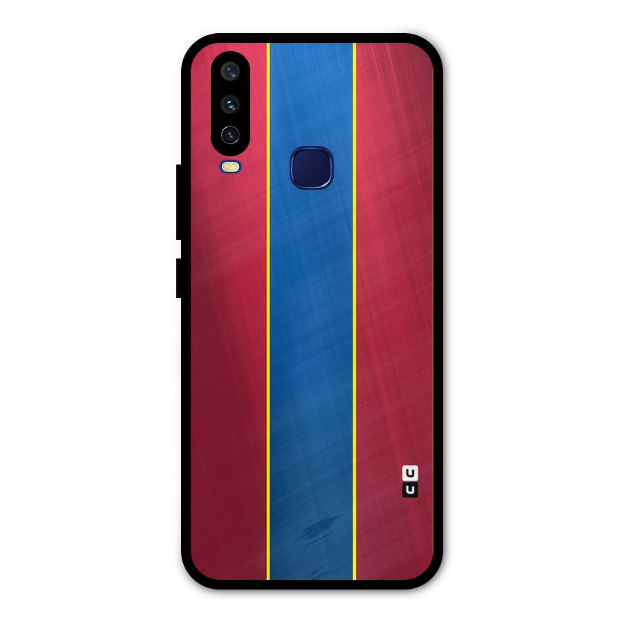 Premium Vertical Stripes Metal Back Case for Vivo Y12