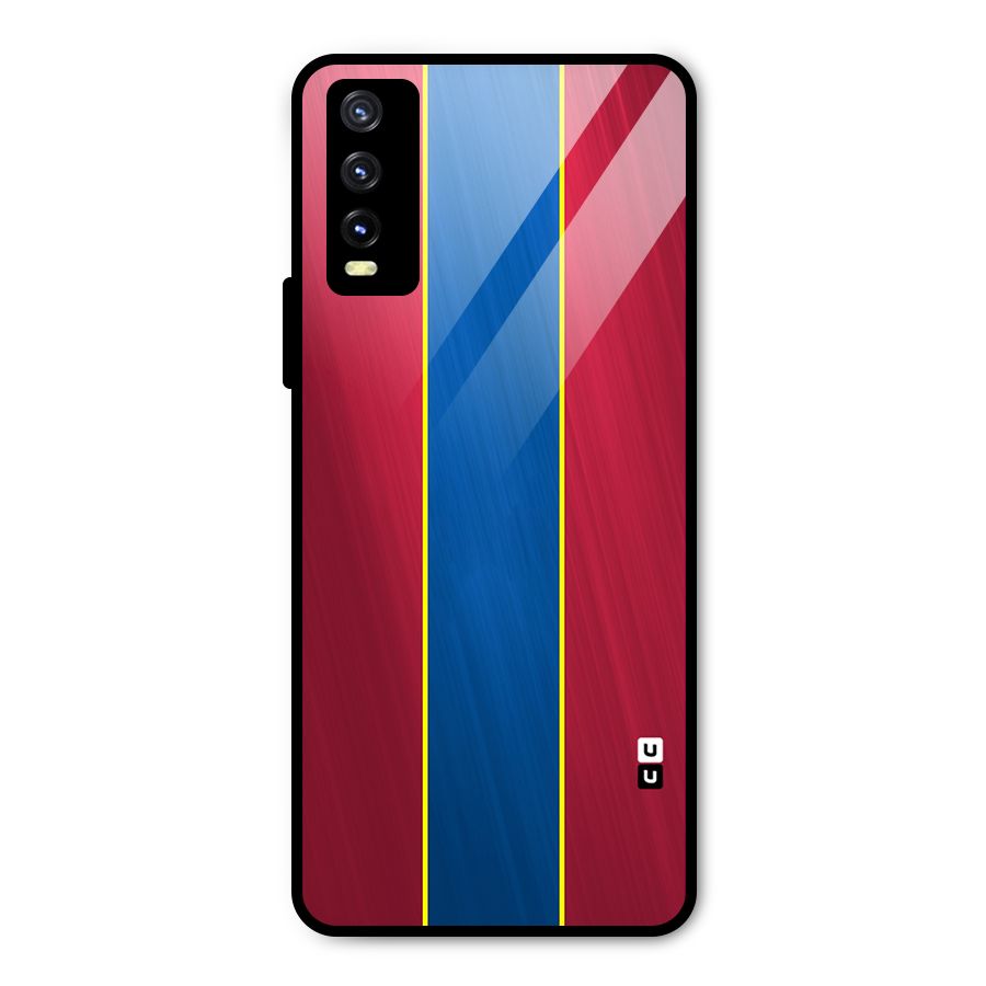 Premium Vertical Stripes Metal Back Case for Vivo Y20