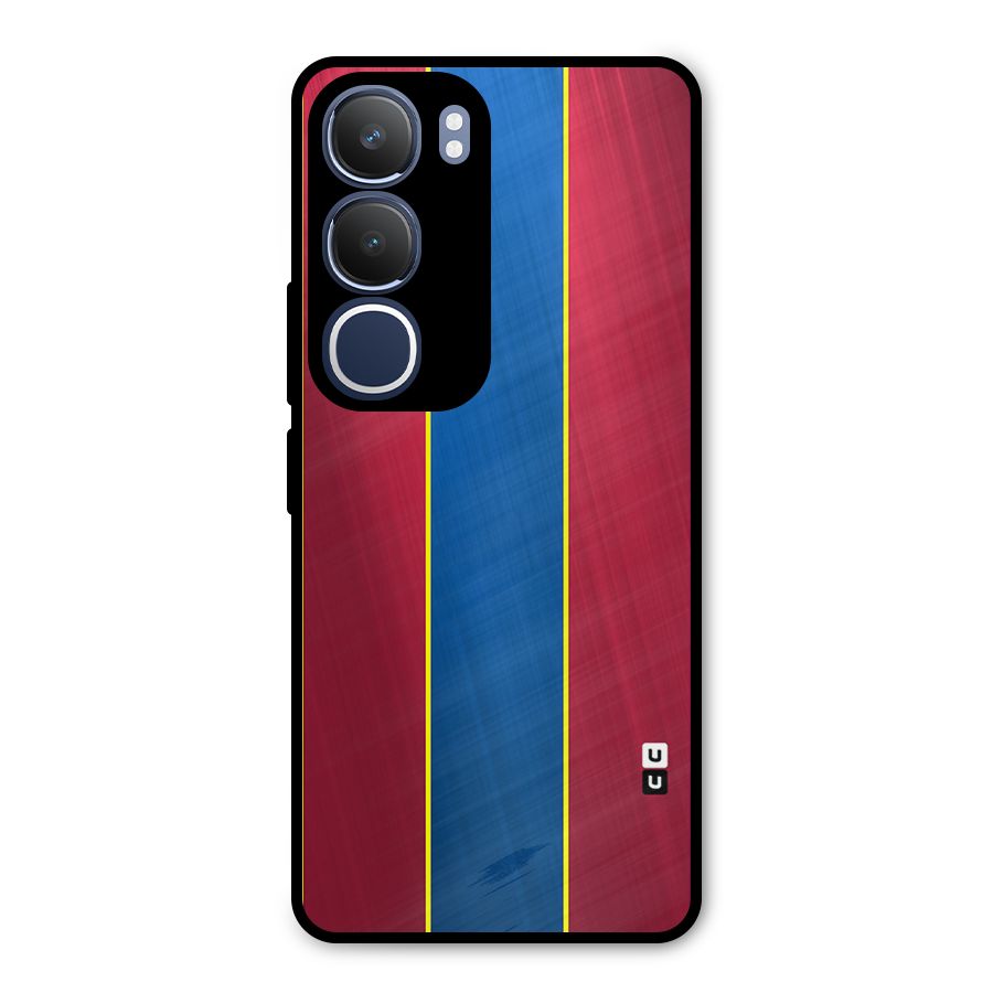Premium Vertical Stripes Metal Back Case for Vivo Y29