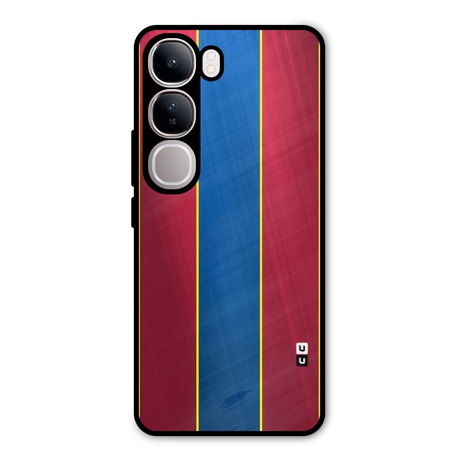 Premium Vertical Stripes Metal Back Case for Vivo Y300