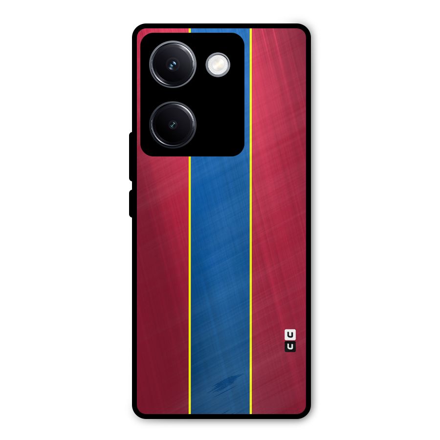 Premium Vertical Stripes Metal Back Case for Vivo Y300 Plus