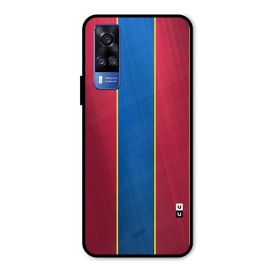 Premium Vertical Stripes Metal Back Case for Vivo Y31