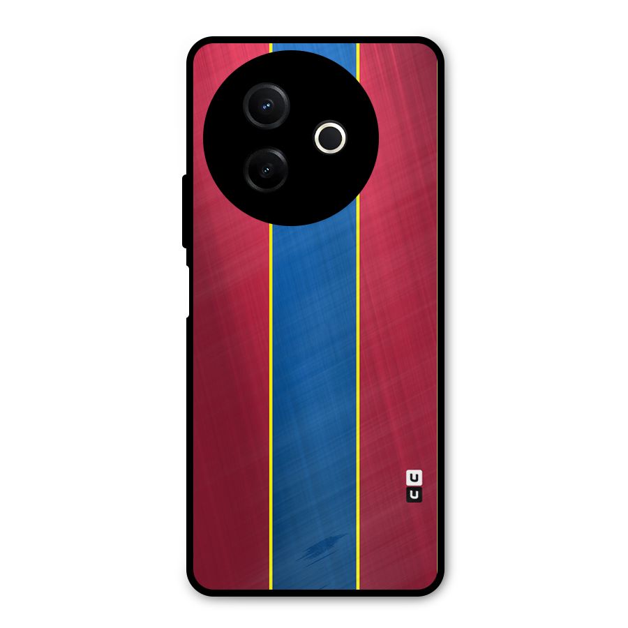 Premium Vertical Stripes Metal Back Case for Vivo Y39