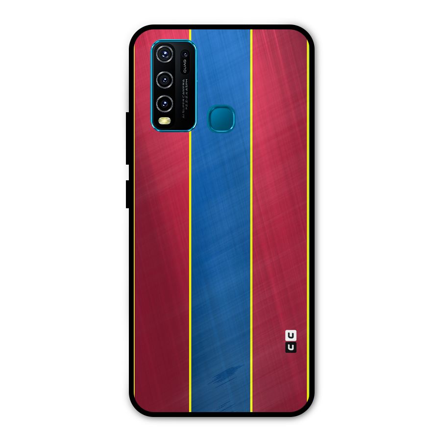 Premium Vertical Stripes Metal Back Case for Vivo Y50