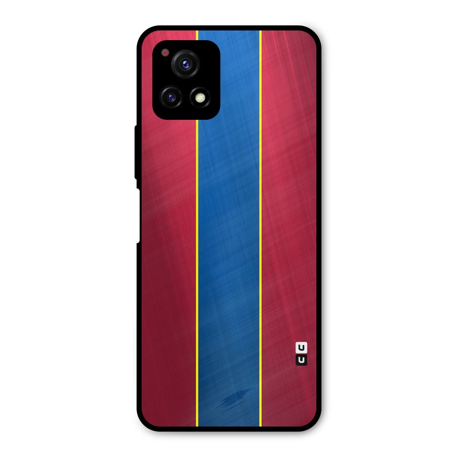 Premium Vertical Stripes Metal Back Case for Vivo Y72 5G