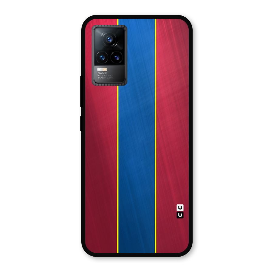 Premium Vertical Stripes Metal Back Case for Vivo Y73