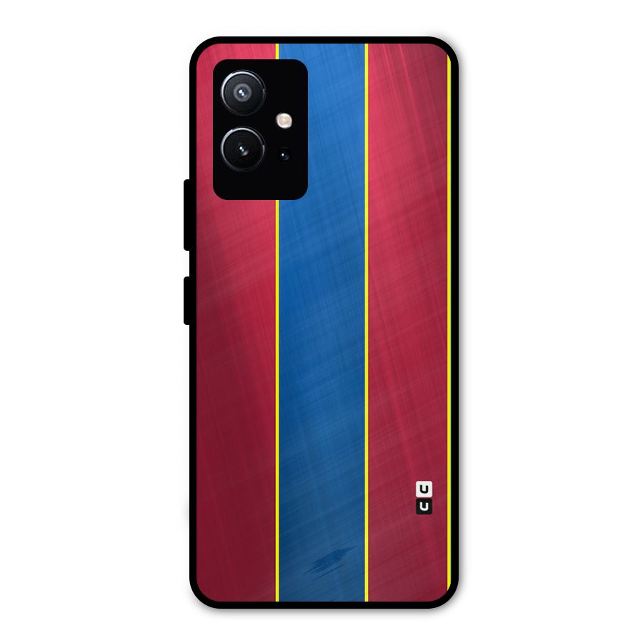 Premium Vertical Stripes Metal Back Case for Vivo Y75 5G
