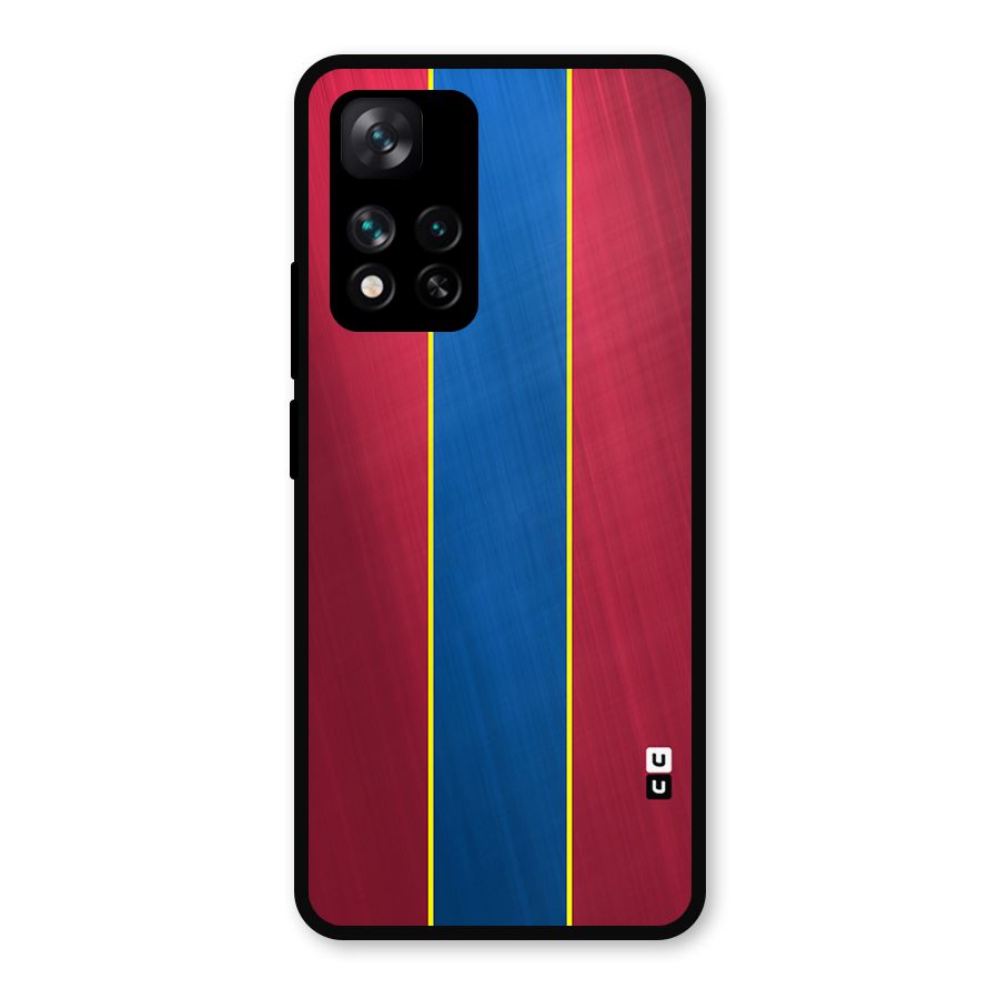 Premium Vertical Stripes Metal Back Case for Xiaomi 11i 5G