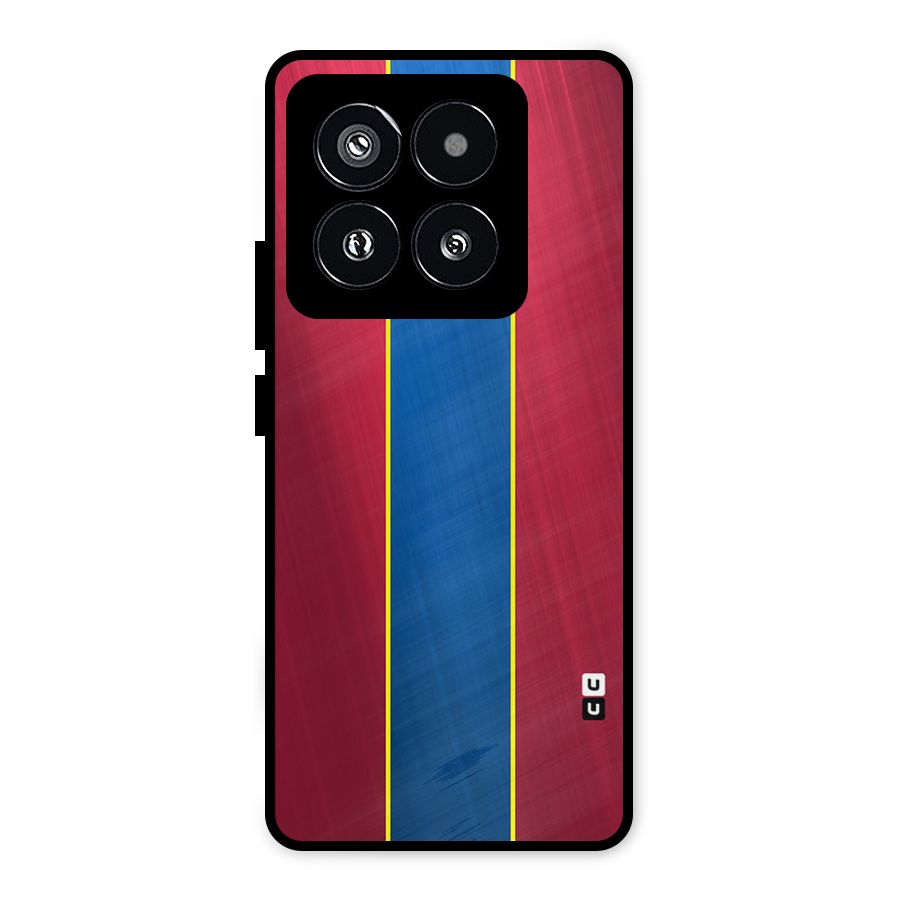 Premium Vertical Stripes Metal Back Case for Xiaomi 14 Pro