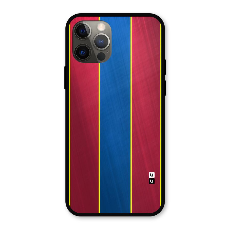 Premium Vertical Stripes Metal Back Case for iPhone 12 Pro