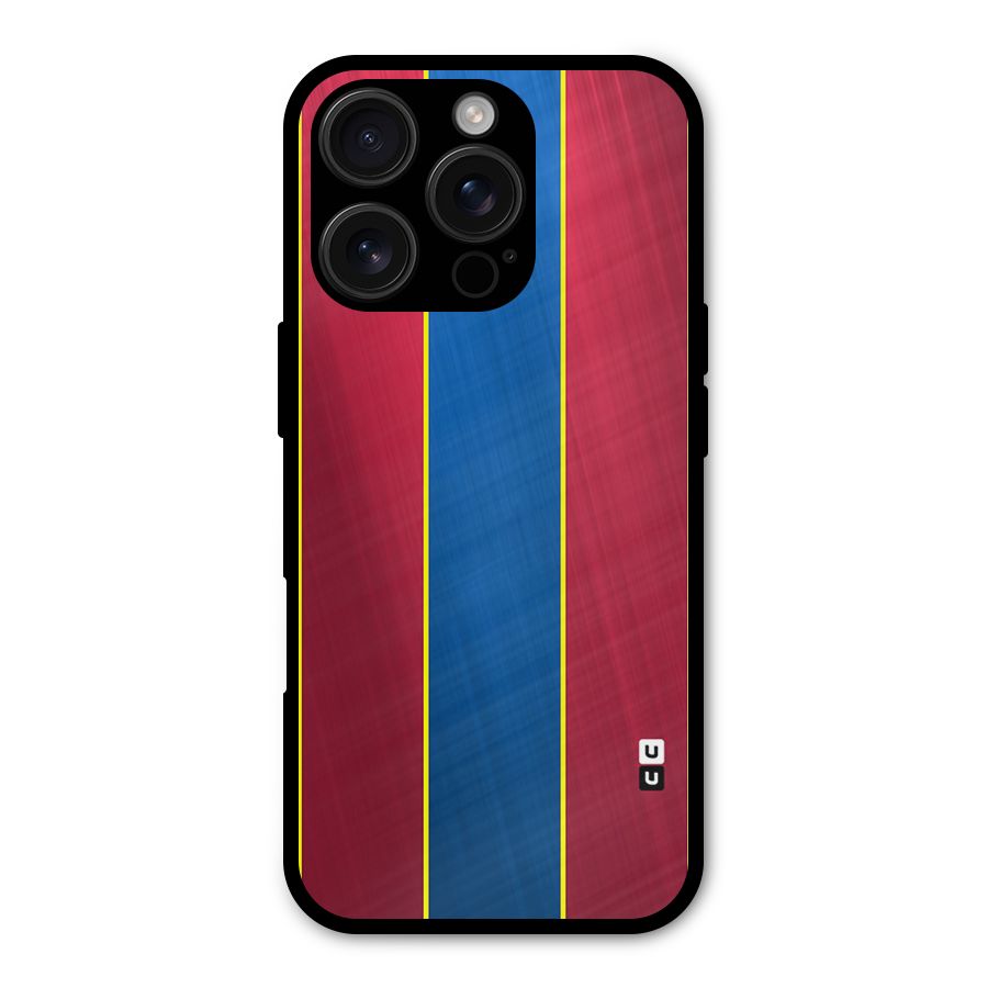Premium Vertical Stripes Metal Back Case for iPhone 16 Pro