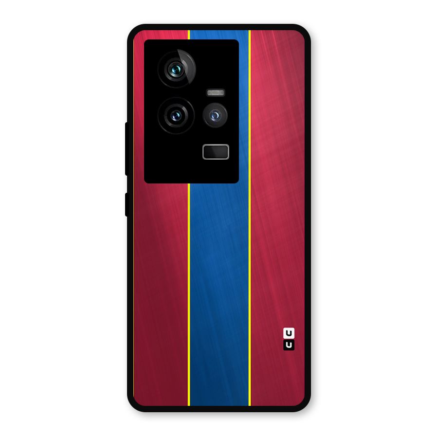 Premium Vertical Stripes Metal Back Case for iQOO 11 5G