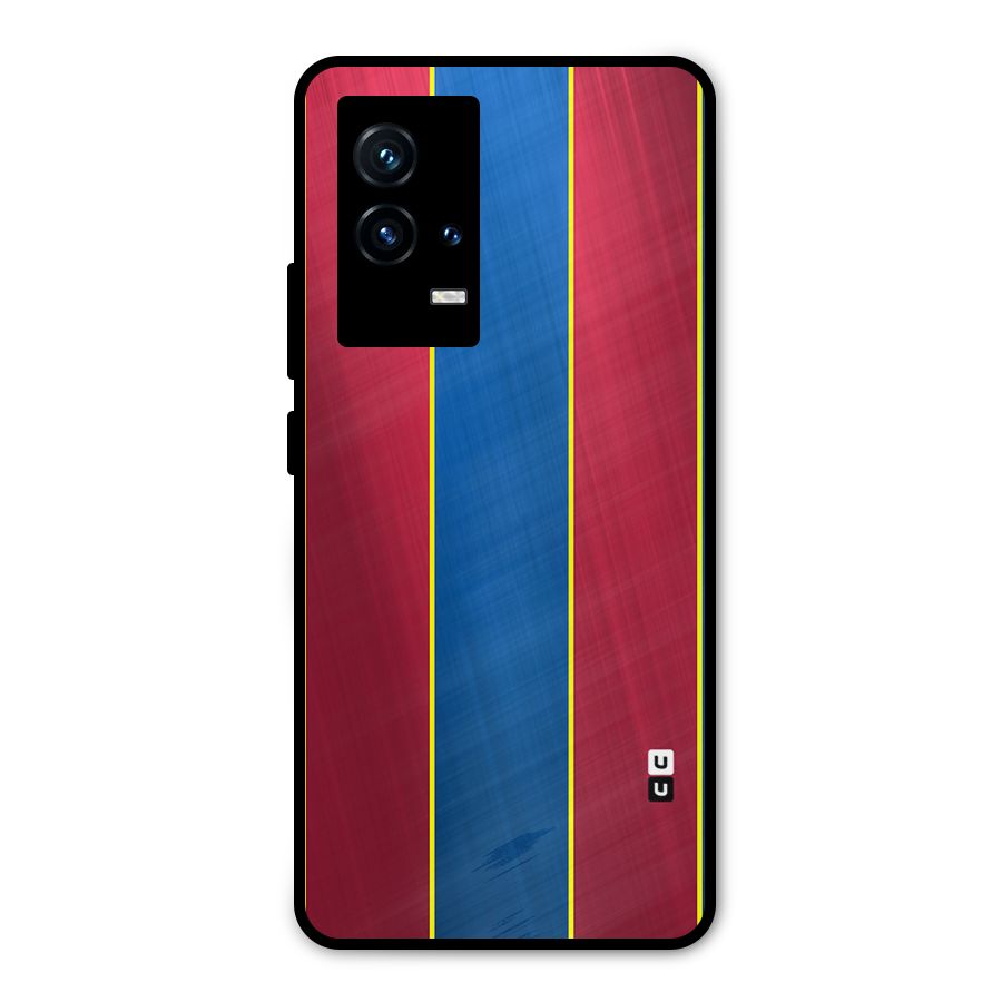 Premium Vertical Stripes Metal Back Case for iQOO 9 5G