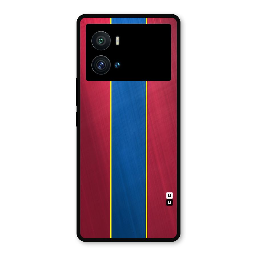 Premium Vertical Stripes Metal Back Case for iQOO 9 Pro