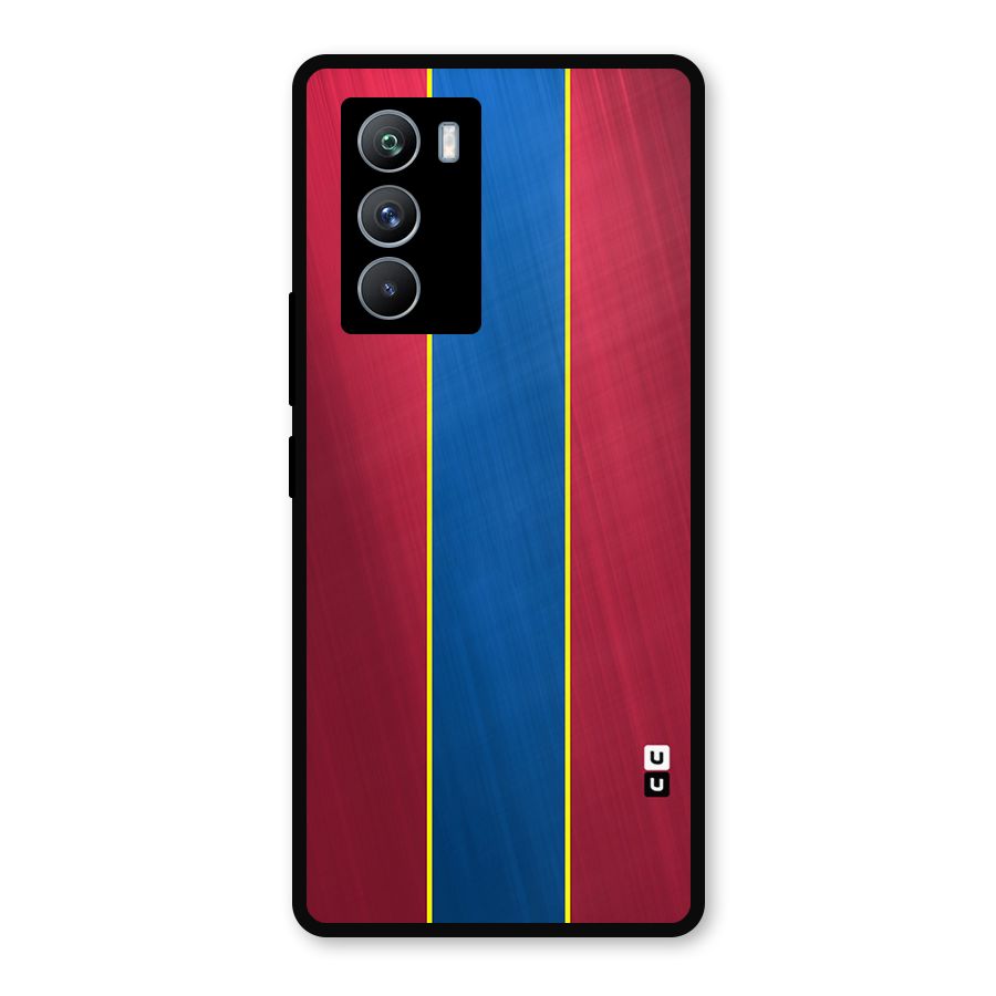 Premium Vertical Stripes Metal Back Case for iQOO 9 SE