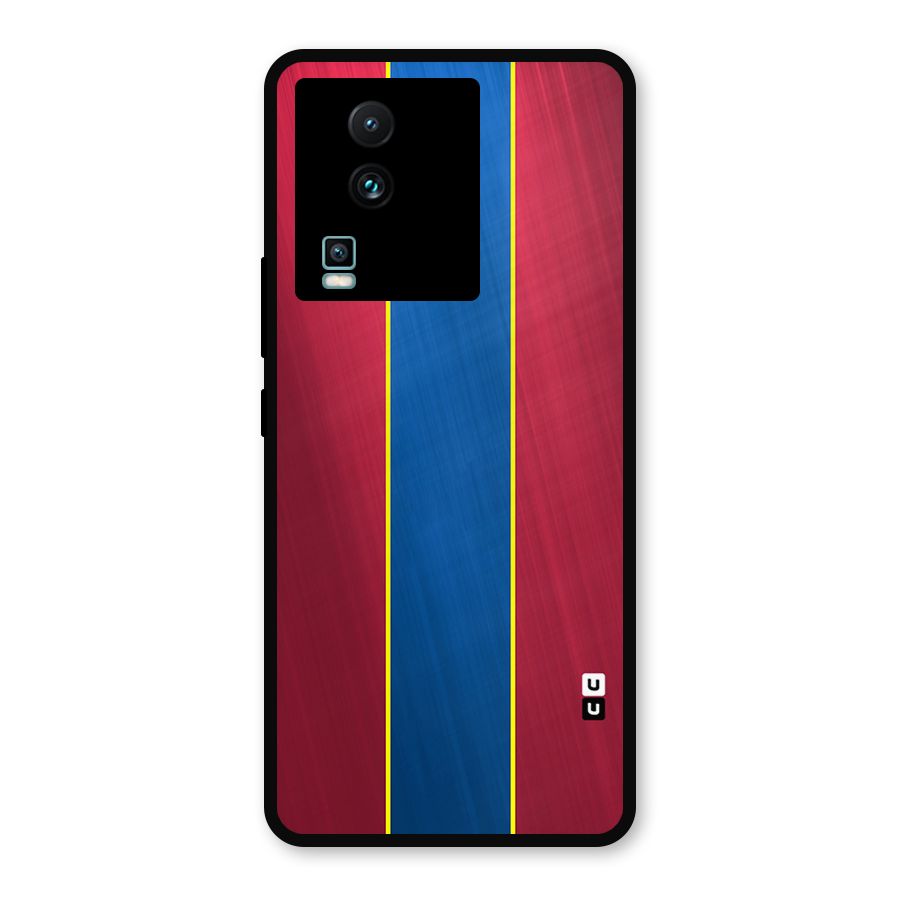 Premium Vertical Stripes Metal Back Case for iQOO Neo 7 Pro