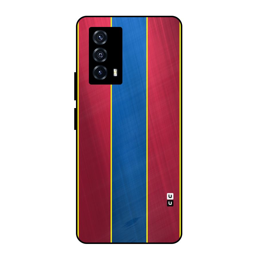 Premium Vertical Stripes Metal Back Case for iQOO Z5