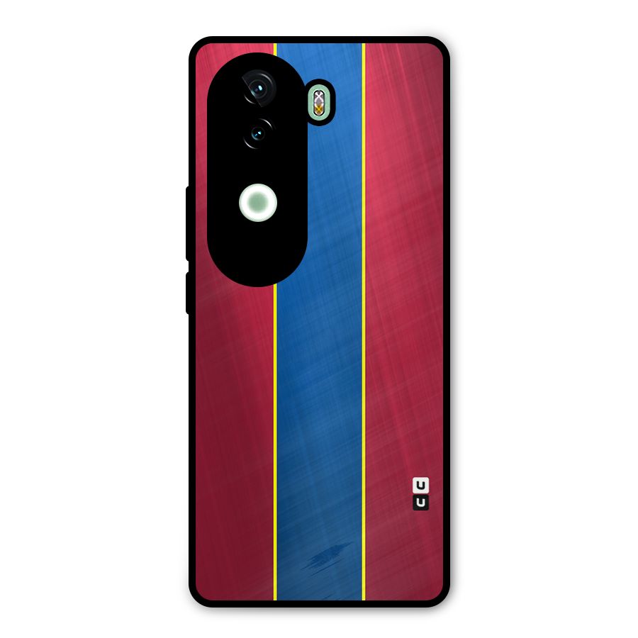 Premium Vertical Stripes Metal Back Case for iQOO Z9s