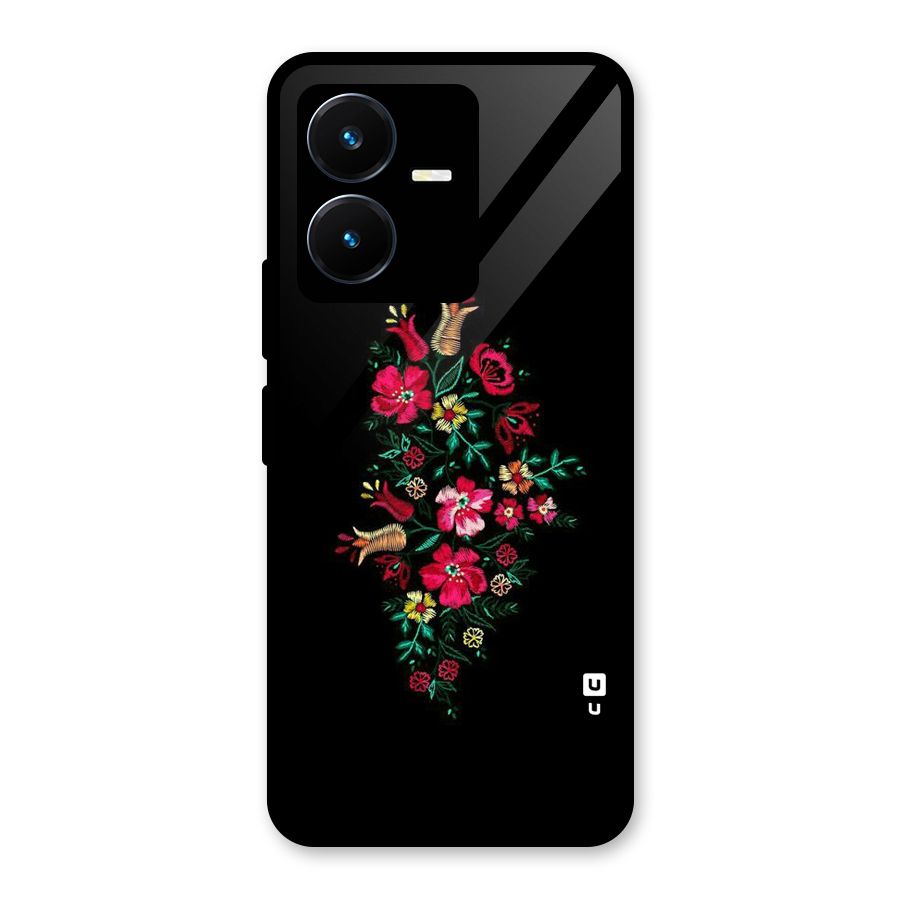 Pretty Allure Flower Glass Back Case for Vivo Y22s