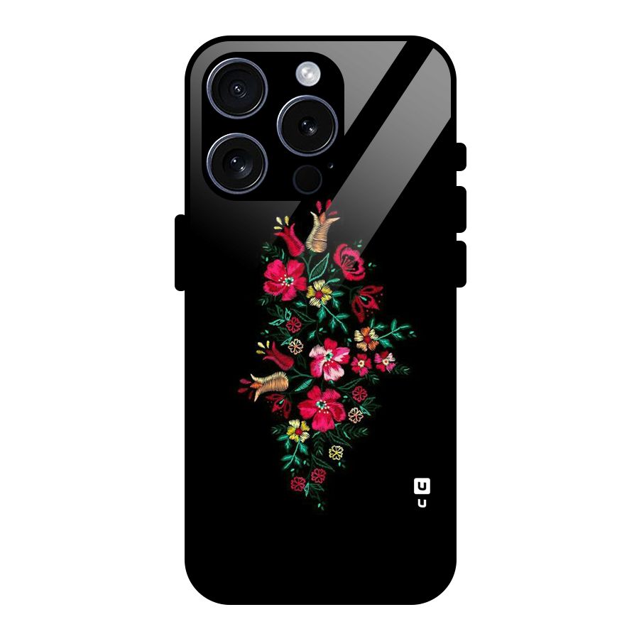 Pretty Allure Flower Glass Back Case for iPhone 15 Pro