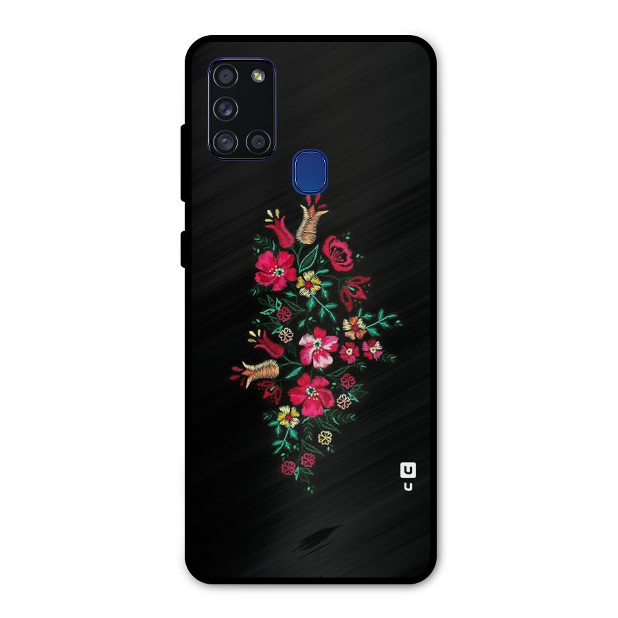 Pretty Allure Flower Metal Back Case for Galaxy A21s