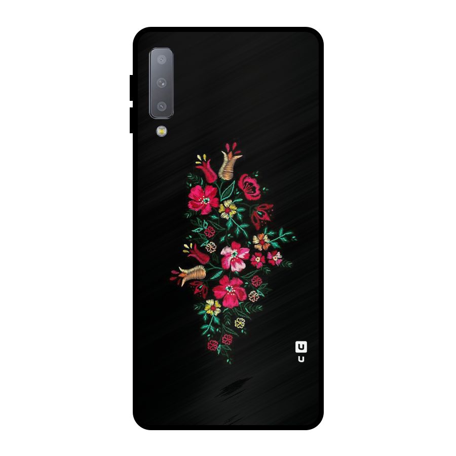 Pretty Allure Flower Metal Back Case for Galaxy A7 (2018)