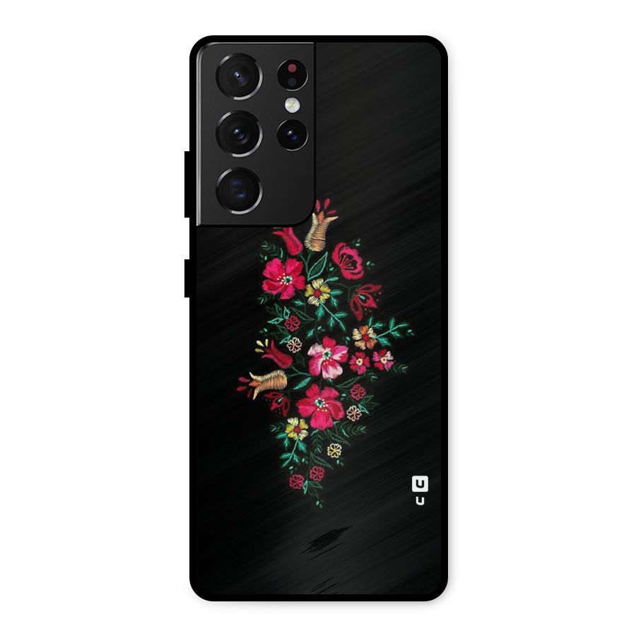 Pretty Allure Flower Metal Back Case for Galaxy S21 Ultra 5G