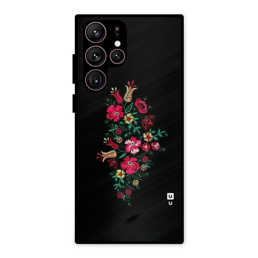 Pretty Allure Flower Metal Back Case for Galaxy S22 Ultra 5G