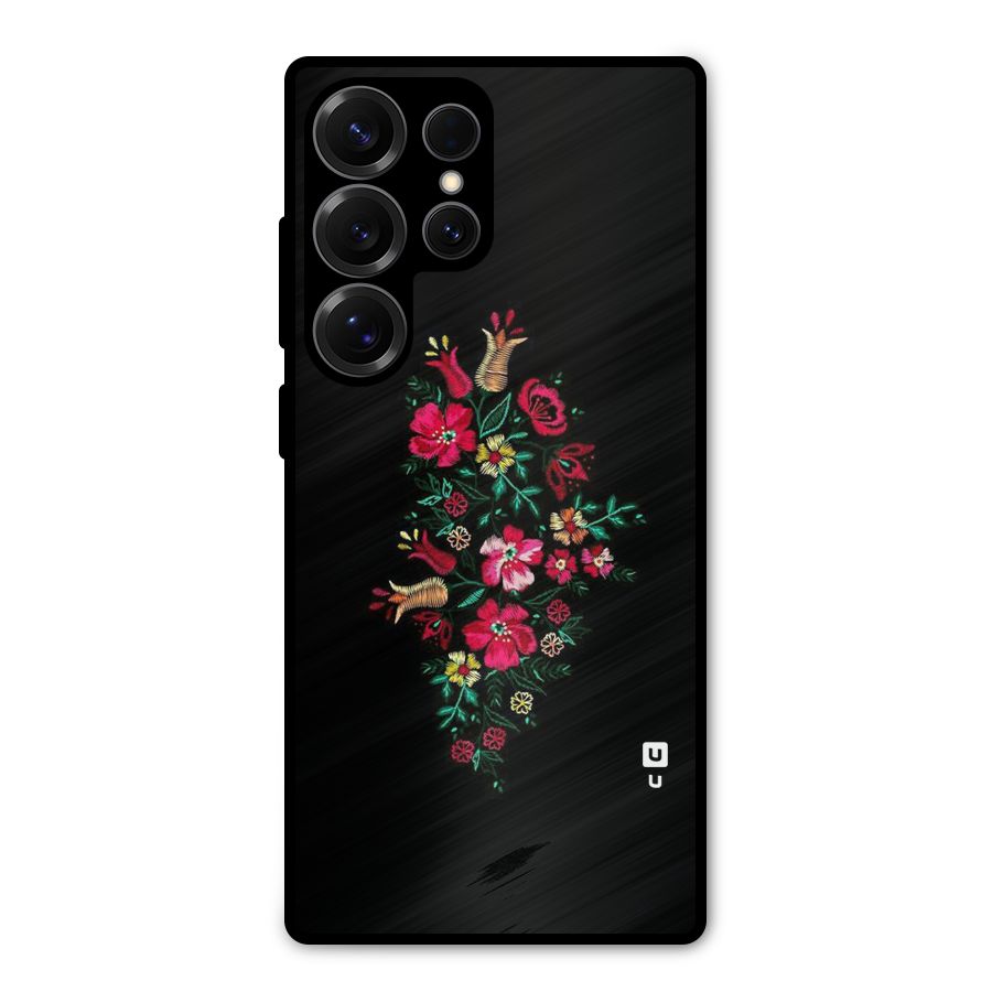 Pretty Allure Flower Metal Back Case for Galaxy S25 Ultra