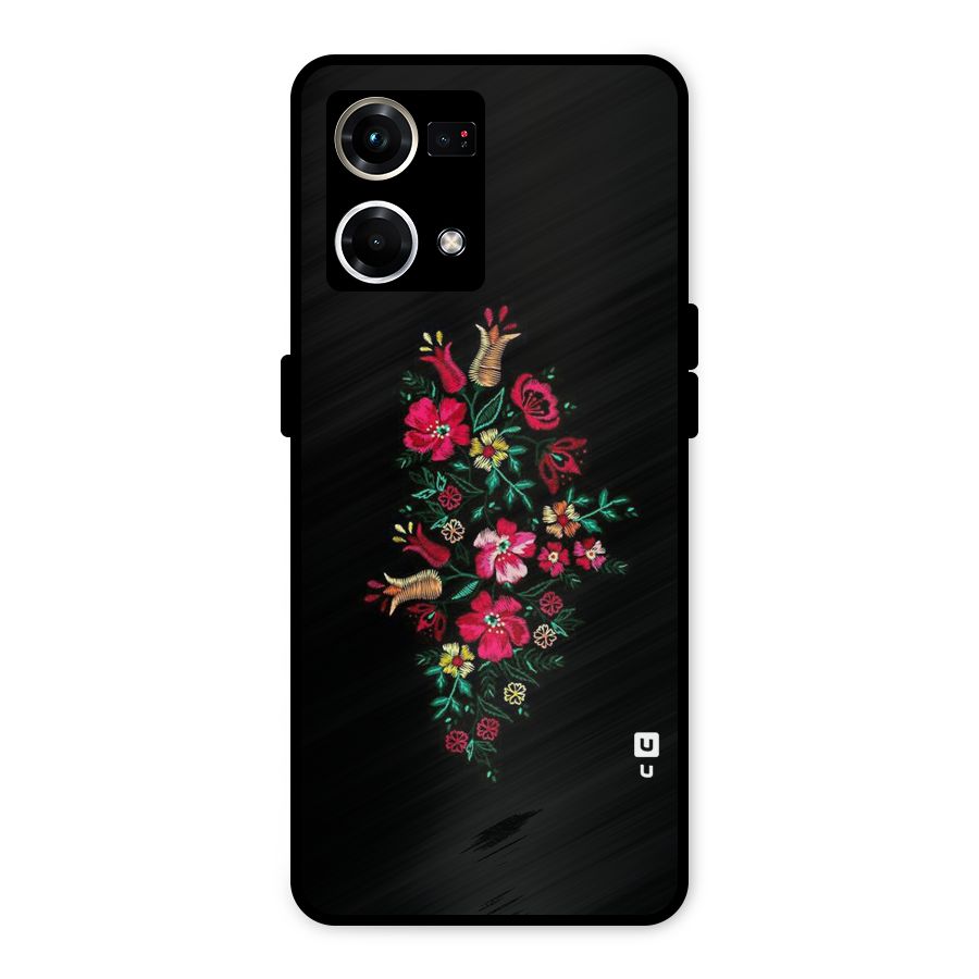 Pretty Allure Flower Metal Back Case for Oppo F21 Pro 4G