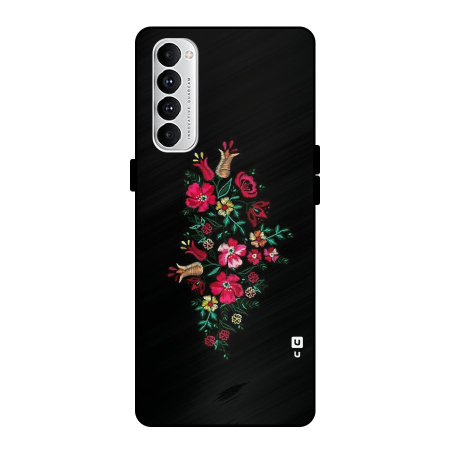 Pretty Allure Flower Metal Back Case for Oppo Reno4 Pro