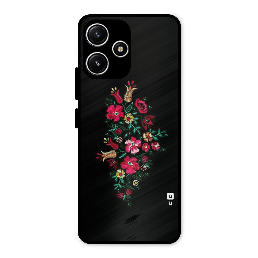 Pretty Allure Flower Metal Back Case for Poco M6 Pro
