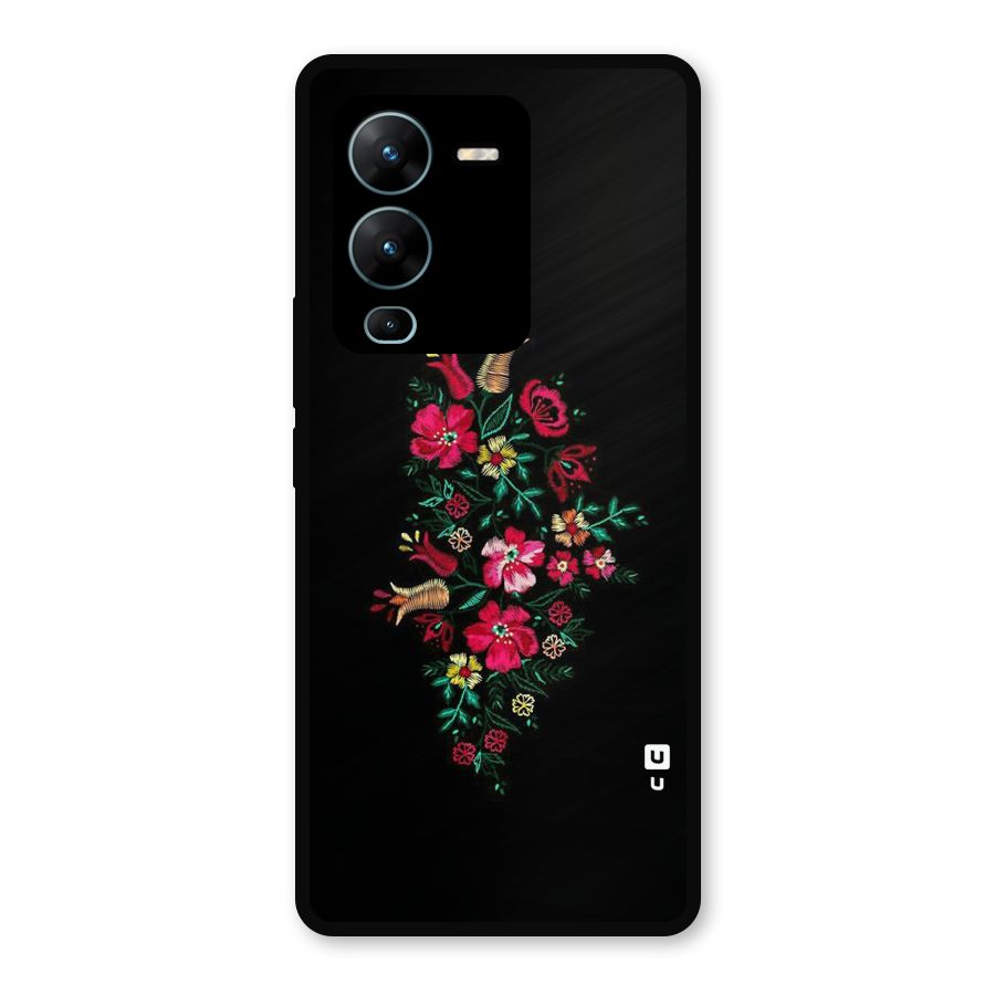 Pretty Allure Flower Metal Back Case for Vivo V25 Pro
