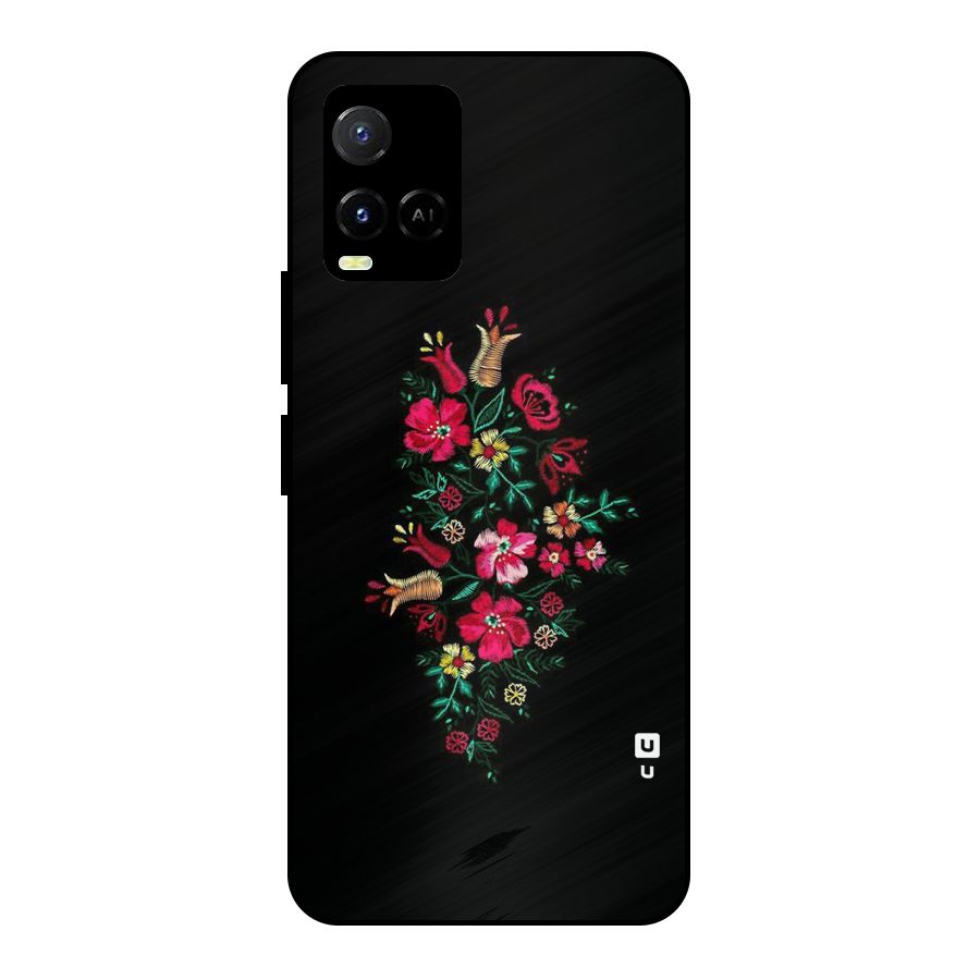 Pretty Allure Flower Metal Back Case for Vivo Y33s