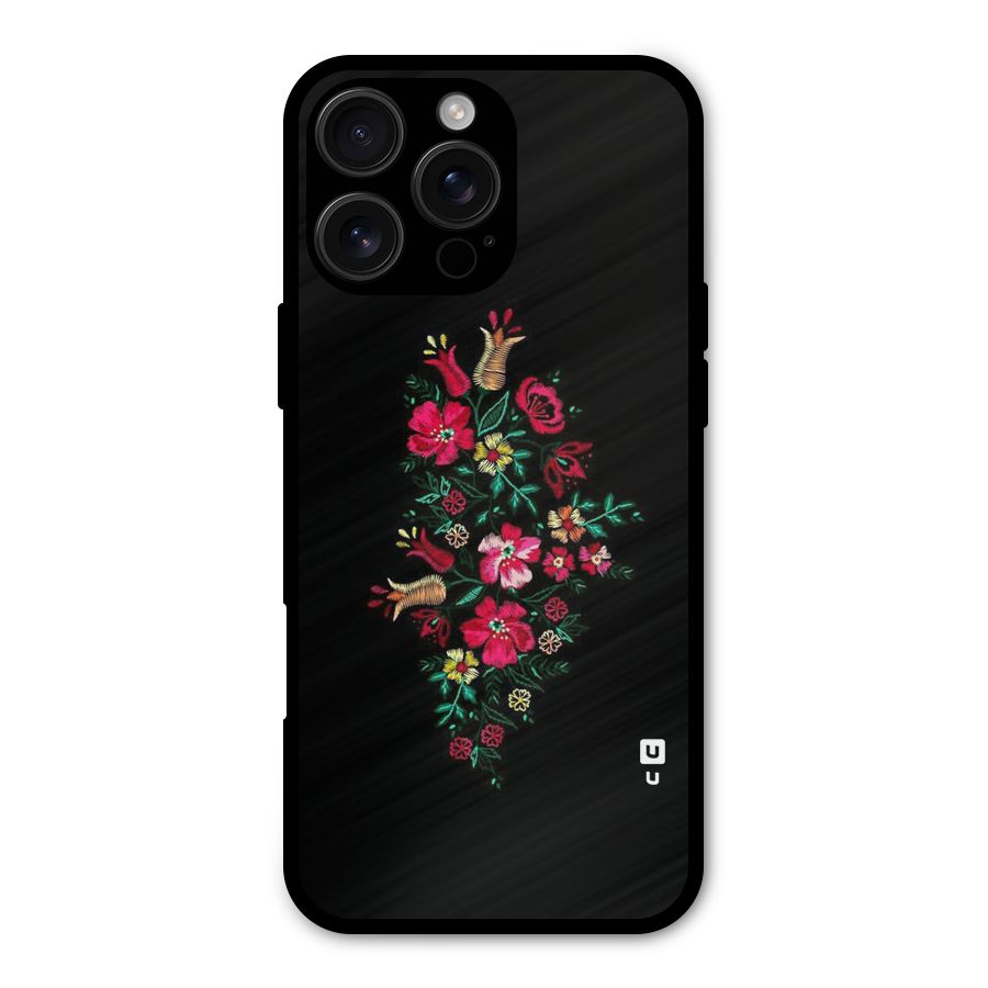 Pretty Allure Flower Metal Back Case for iPhone 16 Pro Max