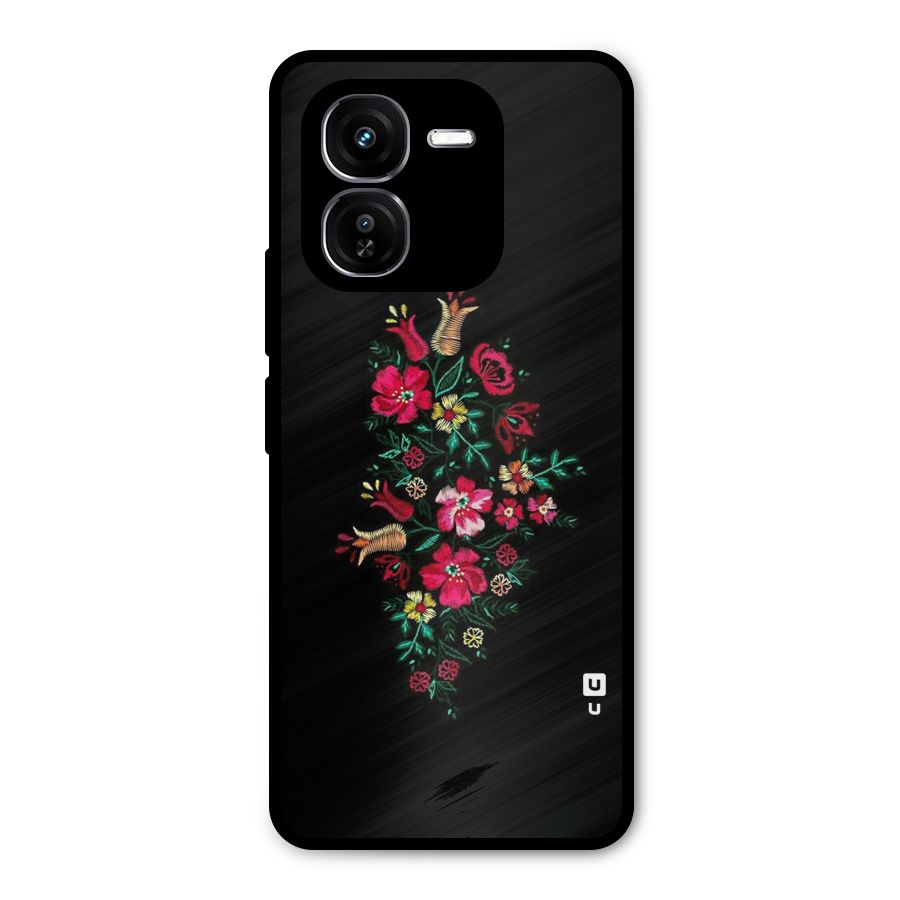 Pretty Allure Flower Metal Back Case for iQOO Z9x