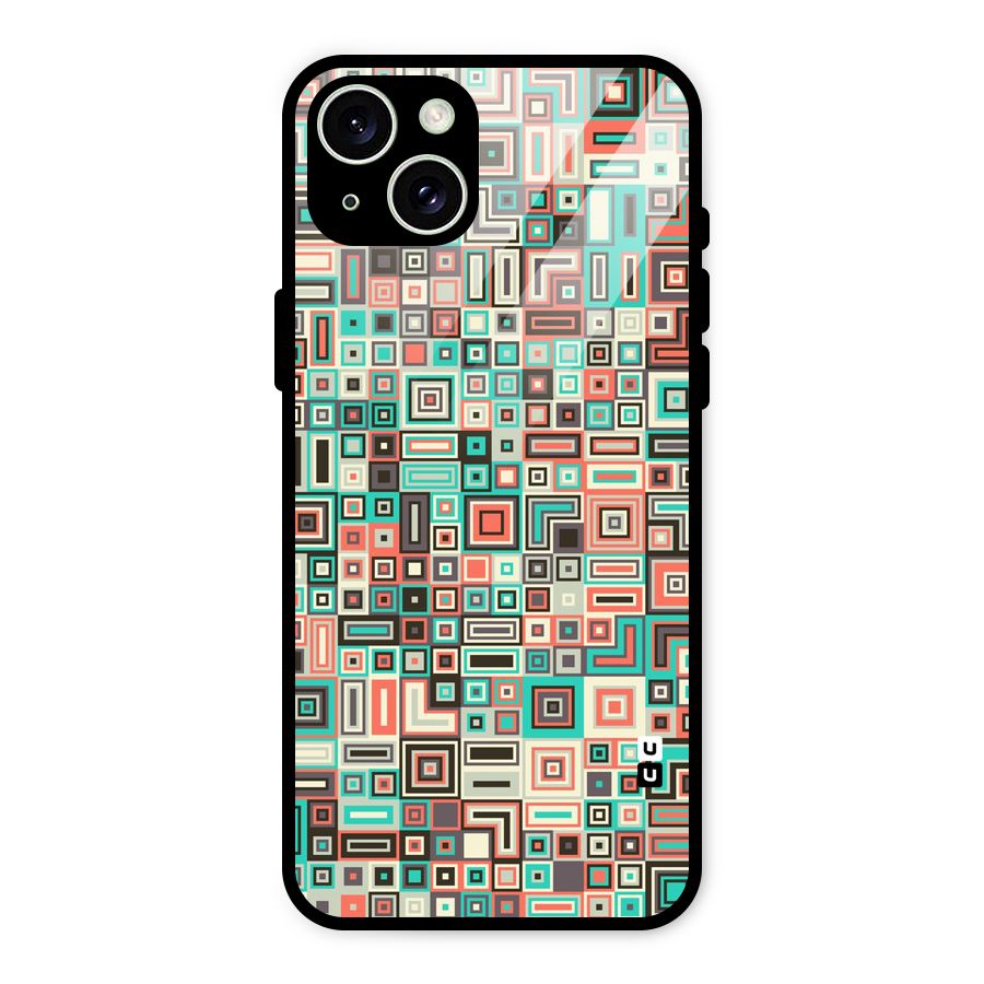 Pretty Boxes Design Glass Back Case for iPhone 15 Plus