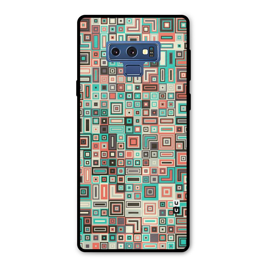 Pretty Boxes Design Metal Back Case for Galaxy Note 9