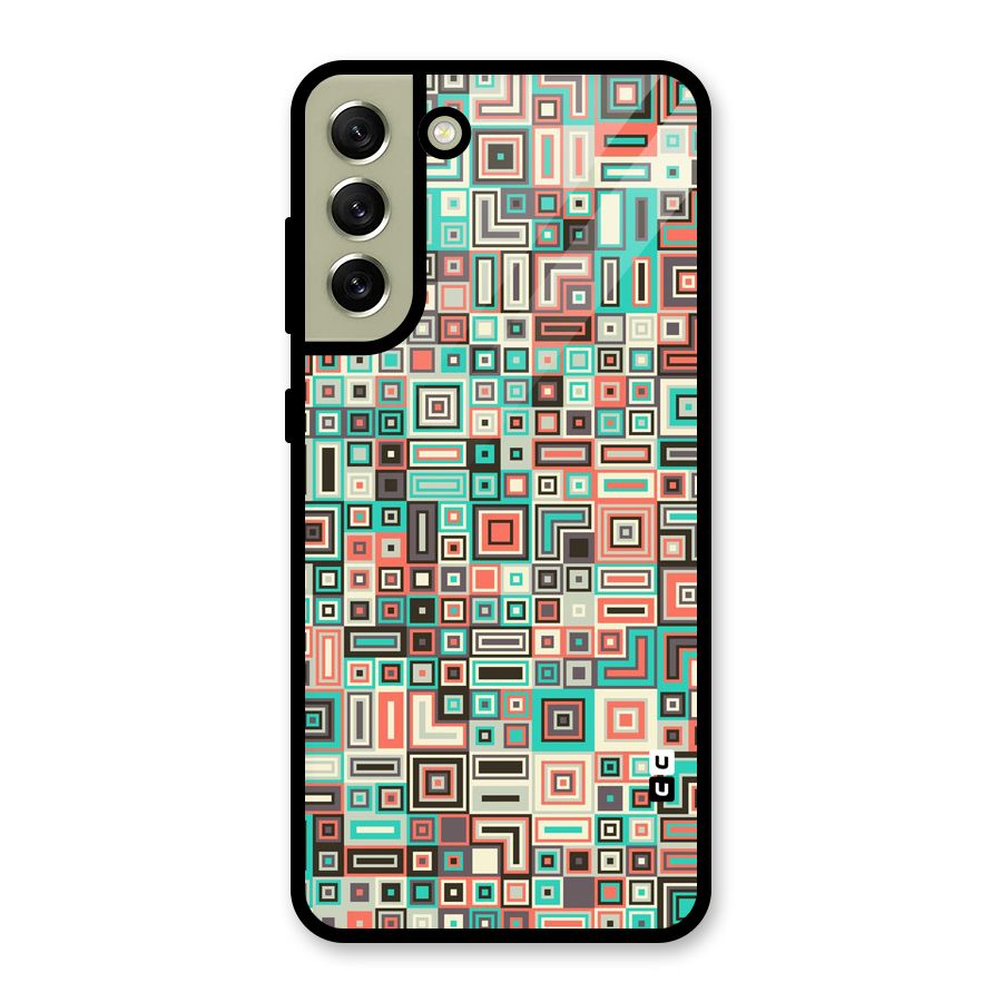 Pretty Boxes Design Metal Back Case for Galaxy S21 FE 5G (2023)