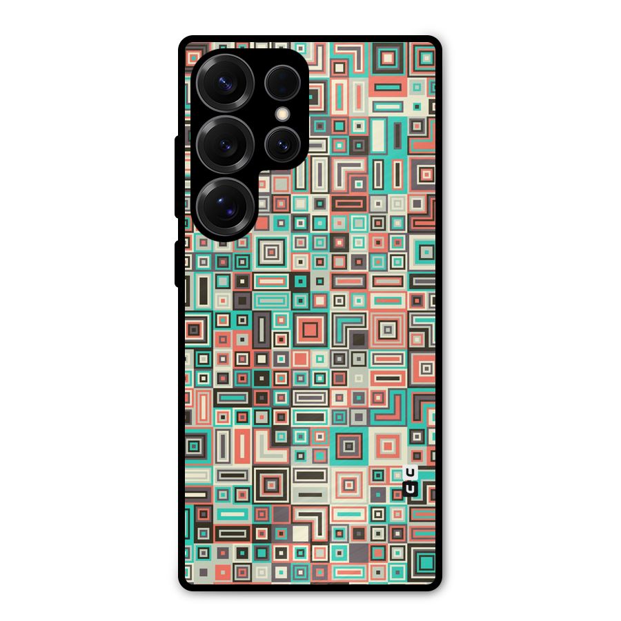 Pretty Boxes Design Metal Back Case for Galaxy S25 Ultra