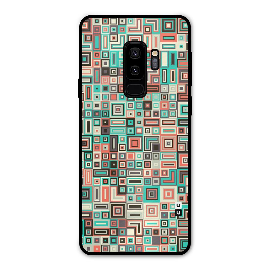 Pretty Boxes Design Metal Back Case for Galaxy S9 Plus