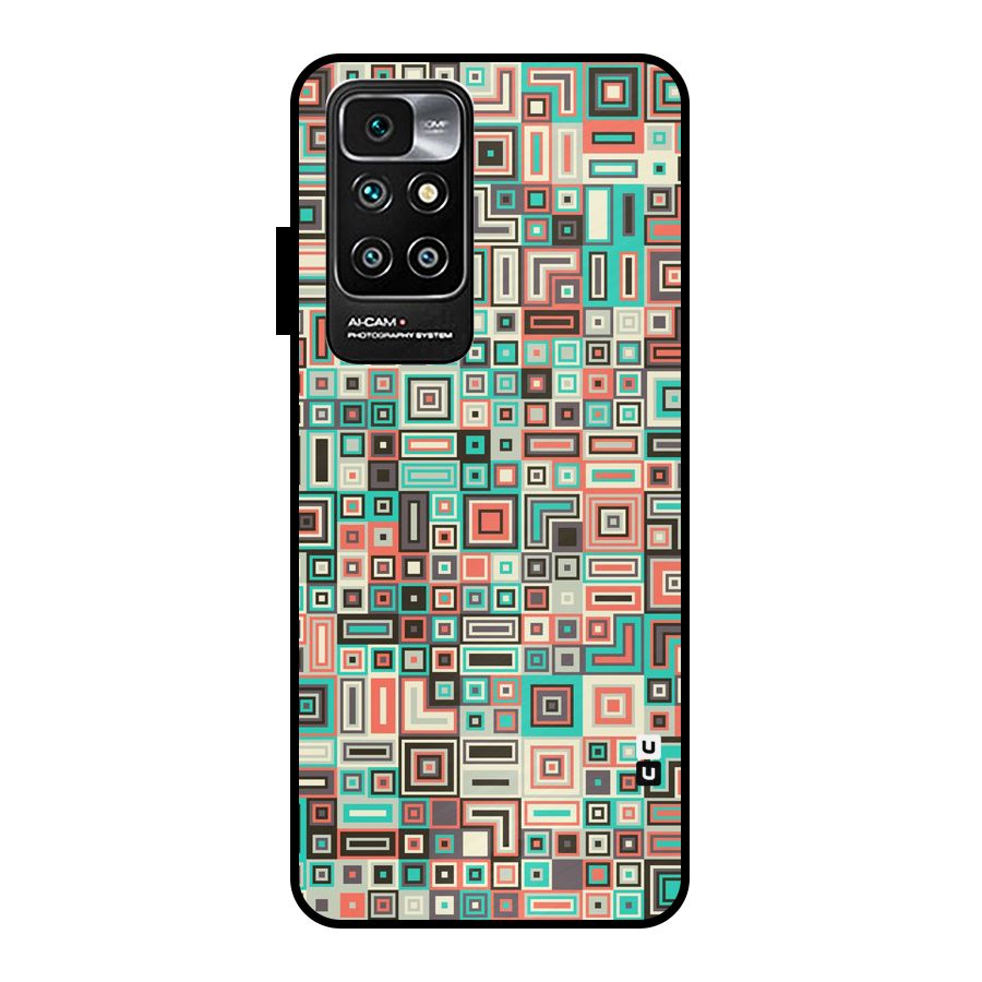 Pretty Boxes Design Metal Back Case for Redmi 10 Prime