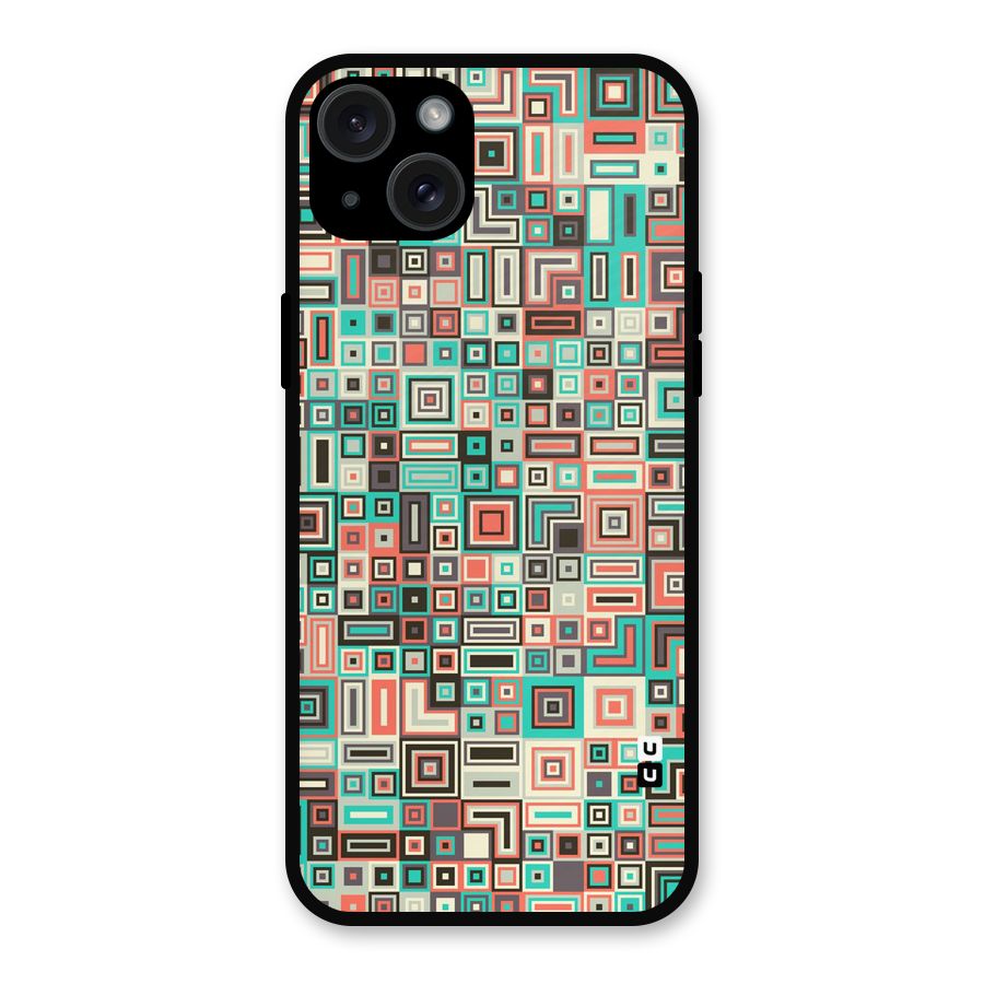 Pretty Boxes Design Metal Back Case for iPhone 15 Plus