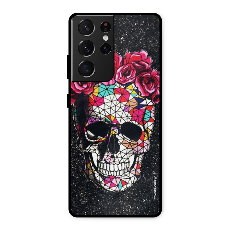 Pretty Dead Face Metal Back Case for Galaxy S21 Ultra 5G